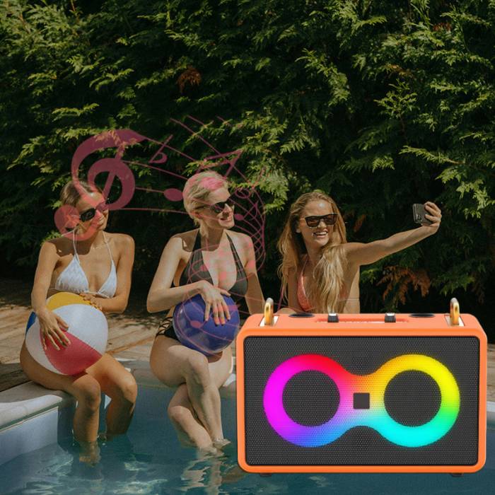 Музыкальная колонка с 2 беспроводными микрофонами SP-240924-2 RGB Bluetooth