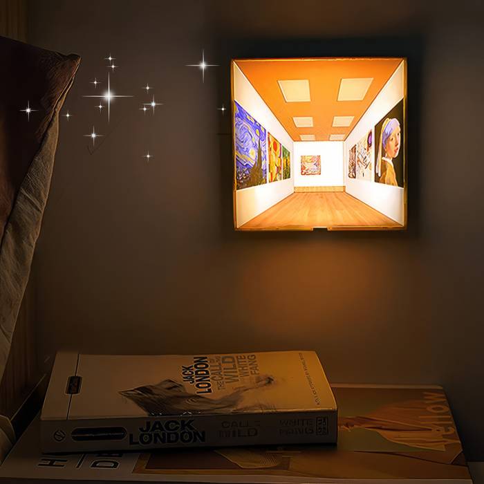 Настінний світильник-нічник 13.8x13.8x12 см з ефектом 3D ілюзії Naked Eye 3D Vision
