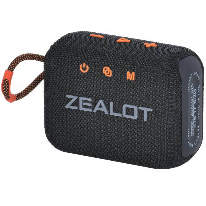 Компактная беспроводная Bluetooth колонка Zealot S75 Портативная водонепроницаемая Bluetooth колонка