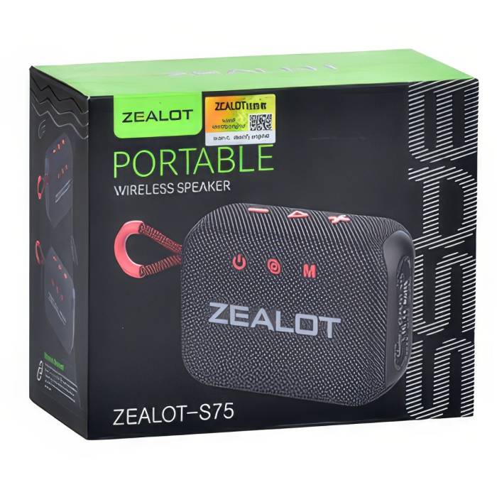 Компактная беспроводная Bluetooth колонка Zealot S75 Портативная водонепроницаемая Bluetooth колонка