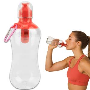 Пластиковая бутылка для воды с фильтром и карабином 550 мл Bottle Спортивная бутылка для воды
