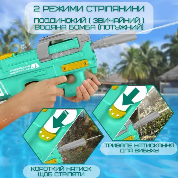 Водяний автомат-бластер довжиною 50 см для дітей XD8010 Пластиковий акумуляторний автомат