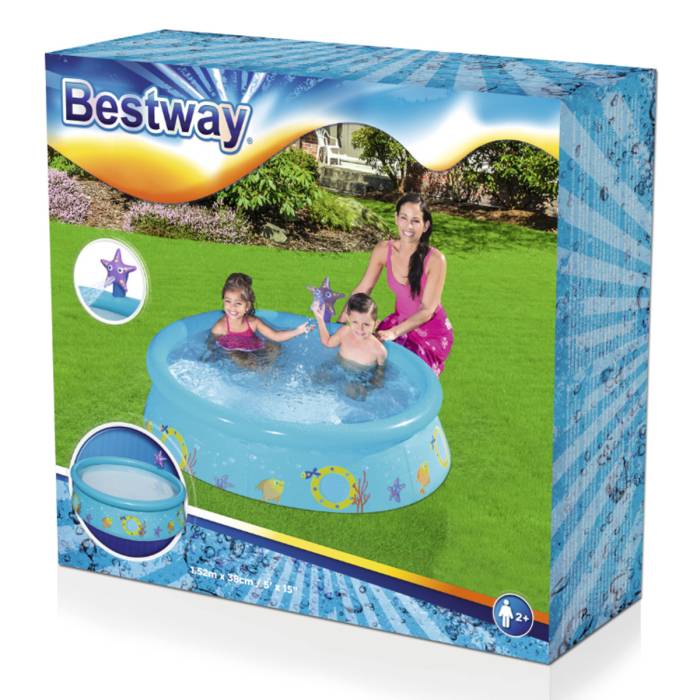 Круглий надувний дитячий басейн 152 х 38 см Bestway 57326 з фонтанчиком на 434 л Басейн для діток