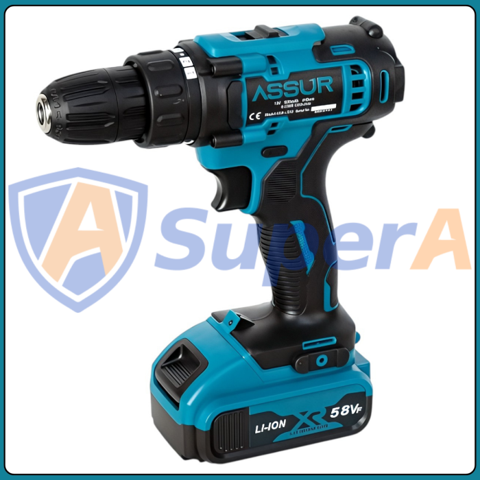 Аккумуляторный шуруповерт ASSUR ASR068 12V в кейсе 32 предмета