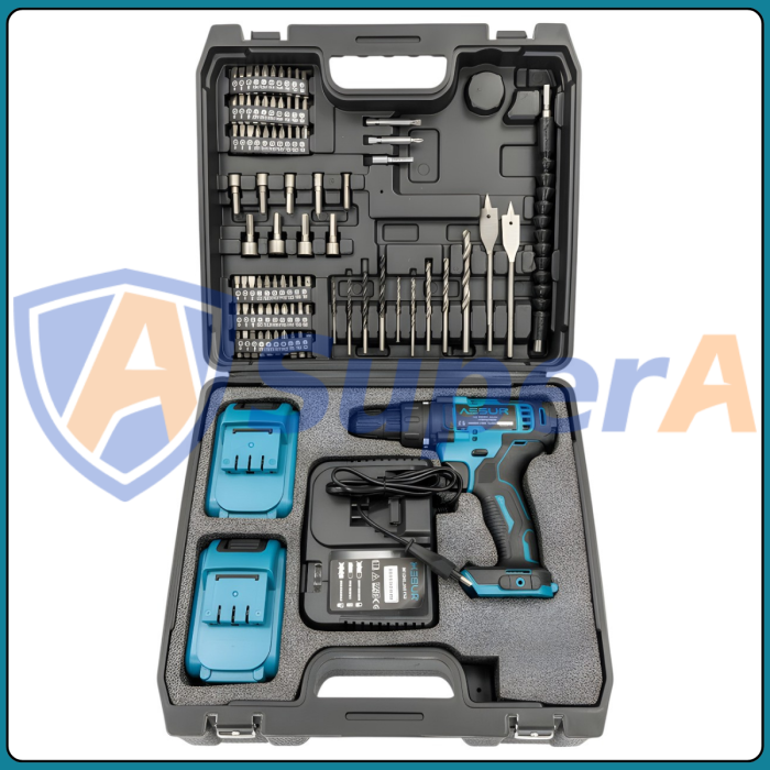 Аккумуляторный шуруповерт ASSUR ASR068 12V в кейсе 32 предмета
