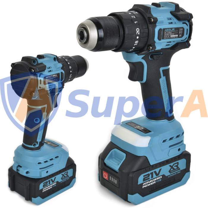 Аккумуляторный набор инструментов 5 в 1 ASSUR ASR1201 21V в пластиковом кейсе