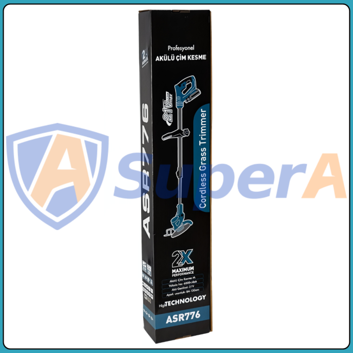 Акумуляторний триммер для трави ASSUR ASR776 21V з насадками в коробці