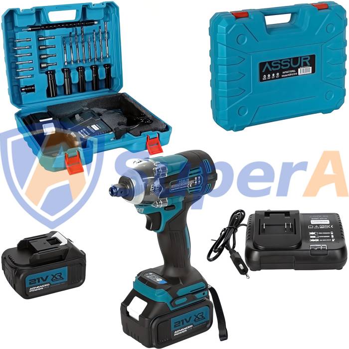 Аккумуляторный гайковерт ASSUR ASR054 21V в кейсе 25 предметов