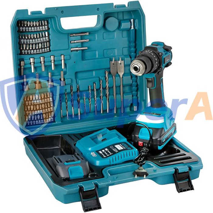 Аккумуляторный ударный шуруповерт ASSUR ASR131 21V в кейсе 84 предмета
