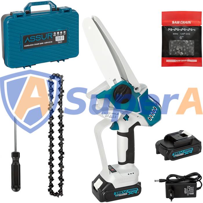 Акумуляторна пила 18 V із шиною 6 дюймів ASSUR ASR772 у кейсі