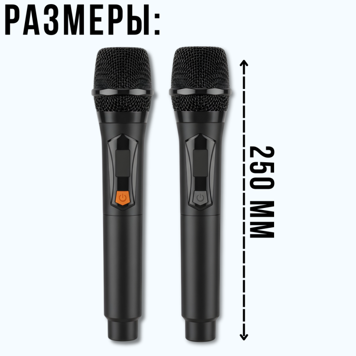 Два беспроводных микрофона с шумоподавлением и аккумуляторами TTD-M12