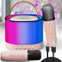 Портативная Bluetooth-колонка с двумя микрофонами и RGB-подсветкой K52 Розовая