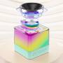 Беспроводная Bluetooth колонка с RGB подсветкой и 2 караоке микрофонами Music Hi Голубой