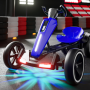 Складной детский электромобиль с пультом управления, музыкой и подсветкой Go-Kart 85х60х50см Синий