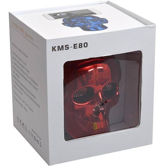 Колонка портативная Череп KMS-E80 большой, 15*14*12 см