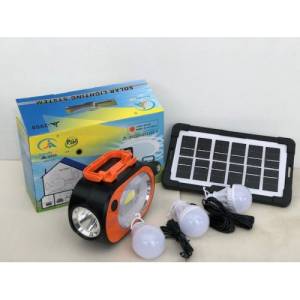 Кемпінговий ліхтарик із сонячною панеллю та лампочками на 6 Вт Solar А-2008 Помаранчевий