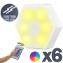 Модульна настінна світлодіодна лампа RGB 6 шт. з живленням батарейок та пультом керування Led Lighted