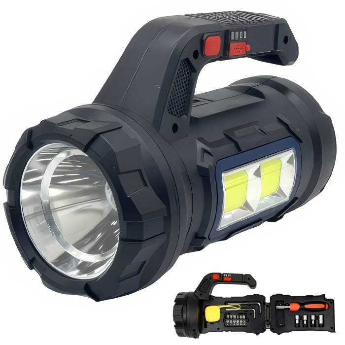 Акумуляторний ручний ліхтарик Tool Light HM-7729G  Світлодіодний ліхтарик з набором інструментів