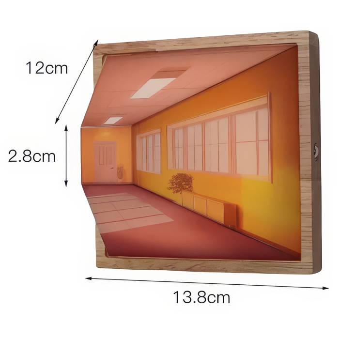 Настінний світильник-нічник 13.8x13.8x12 см з ефектом 3D ілюзії Naked Eye 3D Vision Коридор