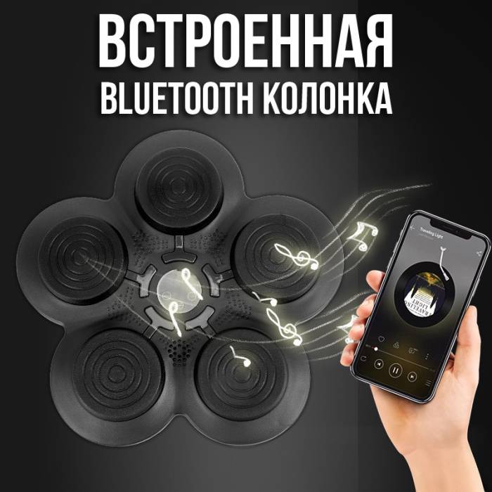 Настенный боксерский тренажер на 5 мишеней с Bluetooth музыкой и перчатками в комплекте