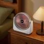 Настольный аккумуляторный мини-вентилятор на 3 скорости Fan Portable Бело-Розовый