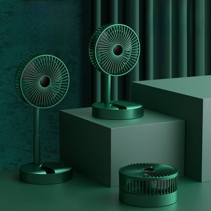 Вентилятор настольный с телескопической ножкой и питанием от USB Folding Storage Fan Зеленый