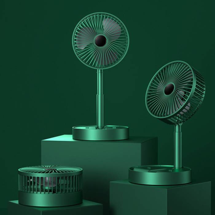 Вентилятор настольный с телескопической ножкой и питанием от USB Folding Storage Fan Зеленый