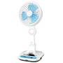 Складной аккумуляторный вентилятор с LED лампой и 2 скоростями обдува Голубой