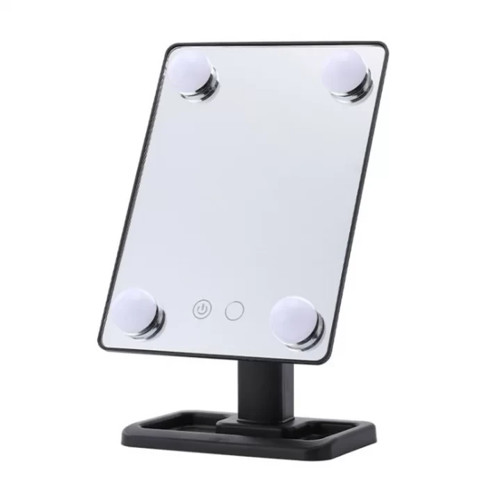 Дзеркало з LED-підсвіткою для макіяжу прямокутне HH083 360° WO-13 Чорний