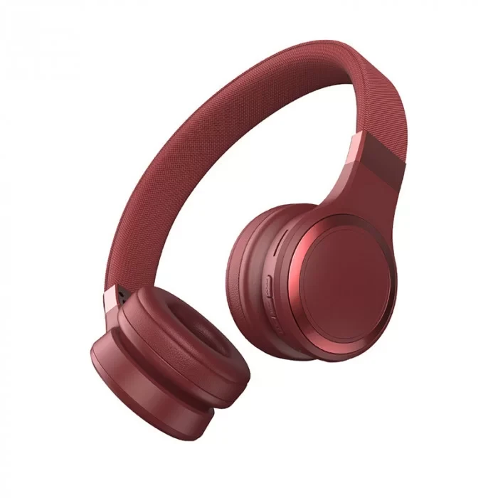 Беспроводные накладные Bluetooth наушники SN-460 Аккумуляторные наушники Черные Красный