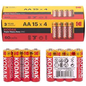Мини пальчиковая батарейка на 1,5V KODAK R-03 AAА в упаковке 60 штук