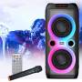 Колонка Bluetooth TTD-2809 20Вт с караоке микрофоном и пультом управления и подсветкой