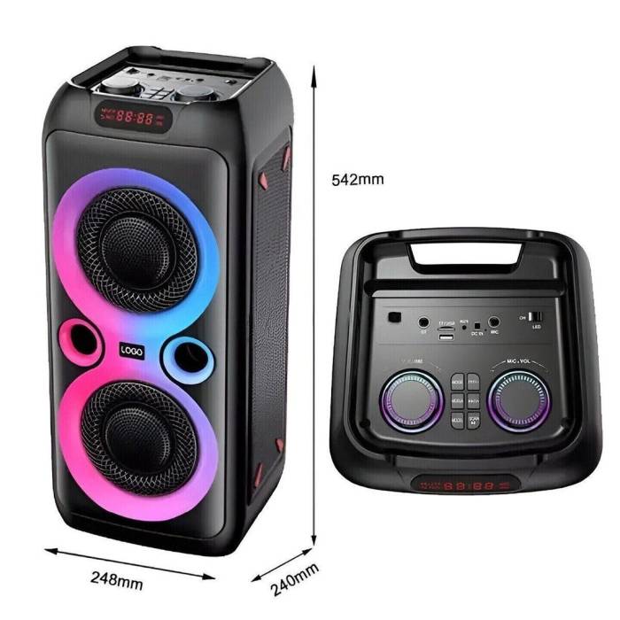 Колонка Bluetooth TTD-2809 20Вт с караоке микрофоном и пультом управления и подсветкой