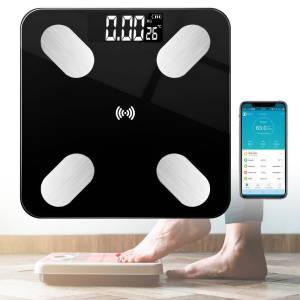 Фитнес весы напольные с мобильным приложением и Bluetooth EL-2353 Черные До 180 кг