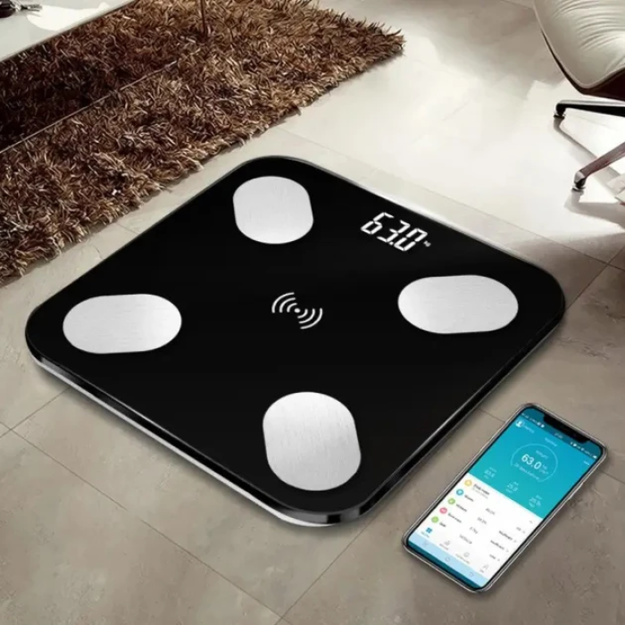 Фитнес весы напольные с мобильным приложением и Bluetooth EL-2353 Черные До 180 кг