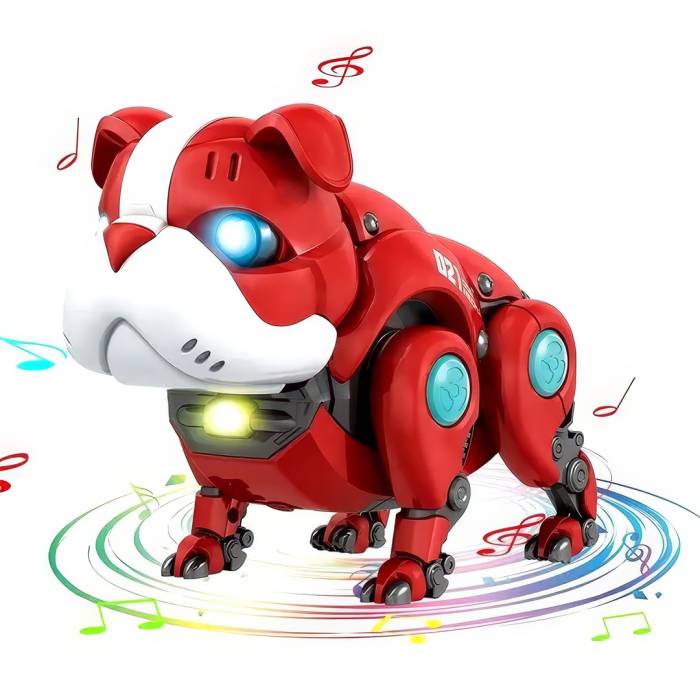 Танцюючий музичний Собака-робот з світловими ефектами Mecha Dog R11 Червоний