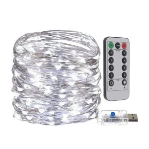 Світлодіодна LED Гірлянда-нитка «Краплі роси» від USB на 50 м Білий