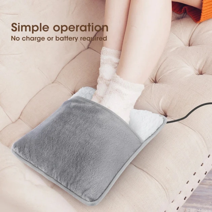 Портативная фланелевая грелка для ног с электрическим подогревом Foot warmer Коврик с USB подогревом
