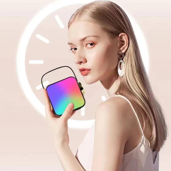 Портативная Bluetooth колонка с 2 караоке микрофонами Music With Karaoke Розовая Колонка RGB с подсветкой