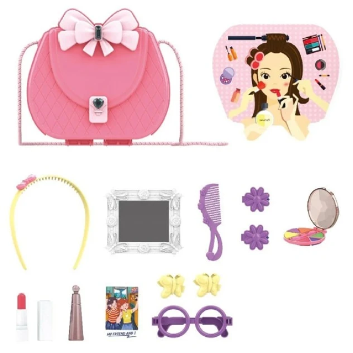 Детский игровой косметический набор с разными аксессуарами в сумочке Kids Toy Bag Игровой набор для девочек