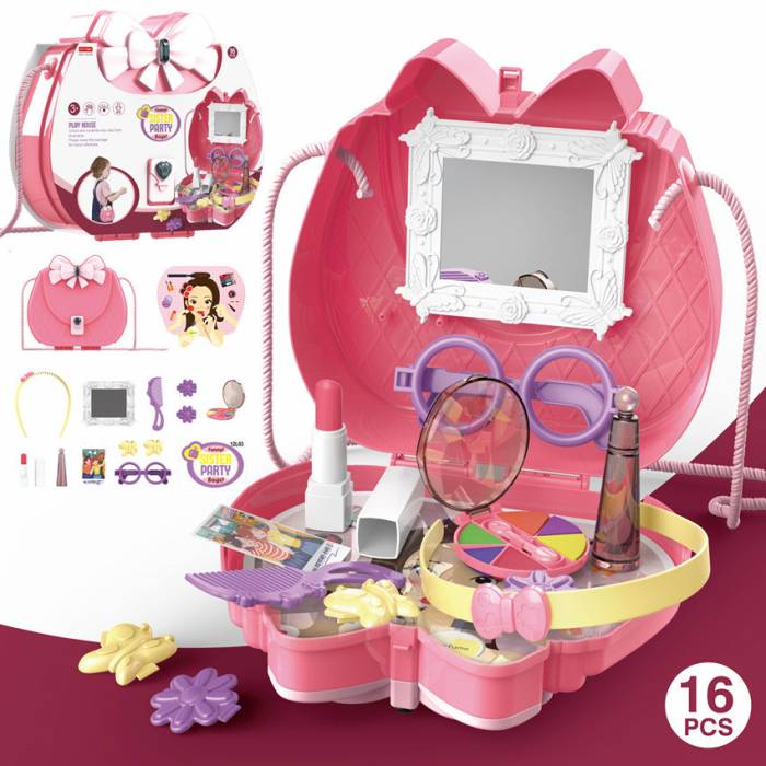 Детский игровой косметический набор с разными аксессуарами в сумочке Kids Toy Bag Игровой набор для девочек