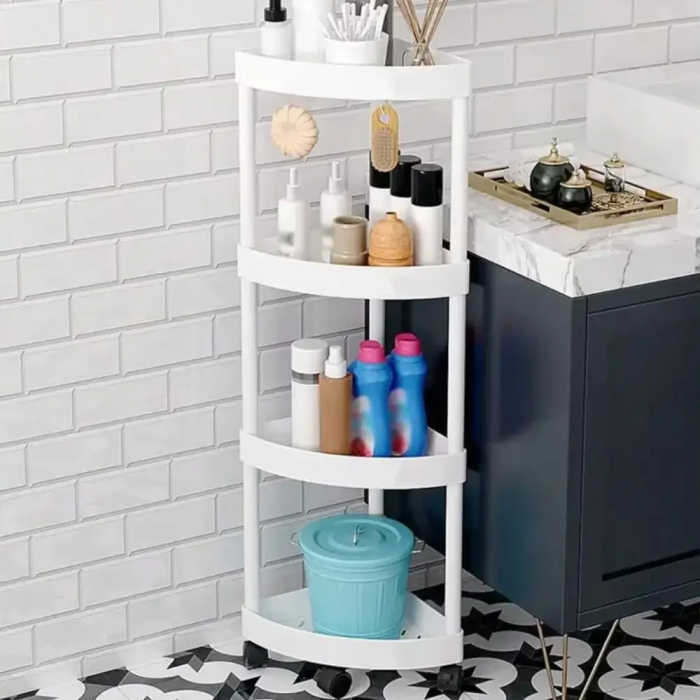 Декоративная угловая полка на четыре яруса для ванной Corner storage rack 88х34х25 см Угловая полка-этажерка