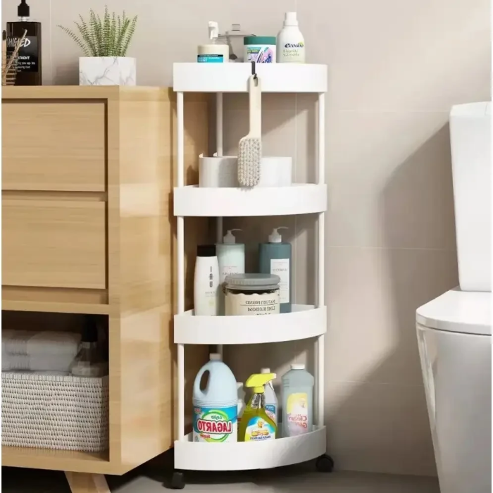 Декоративная угловая полка на четыре яруса для ванной Corner storage rack 88х34х25 см Угловая полка-этажерка