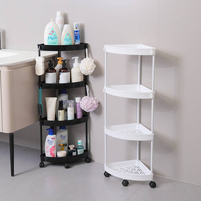 Декоративная угловая полка на четыре яруса для ванной Corner storage rack 88х34х25 см Угловая полка-этажерка