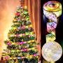Гірлянда на ялинку у вигляді стрічки 50 Led на 5 метрів Christmas Decoration Мультиколор Гірлянда на батарейках