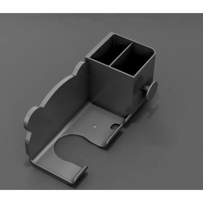 Настінний тримач для фена та аксесуарів Storage Shelf AND-74-20 Сірий Підставка для фена з органайзером