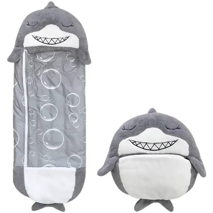 Дитячий спальний мішок-подушка Акула Baby sleeping bag 3 в 1 Іграшка подушка та спальний мішок