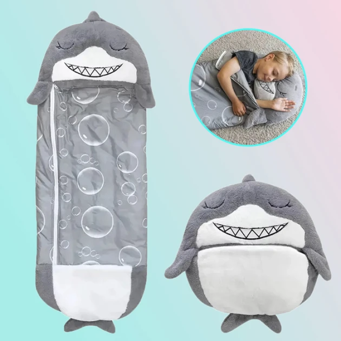 Дитячий спальний мішок-подушка Акула Baby sleeping bag 3 в 1 Іграшка подушка та спальний мішок