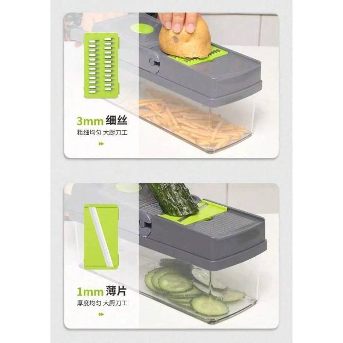 Багатофункціональна овочерізка зі змінними насадками 14в1 Vegetable Salad Cutter Терка для овочів з контейнером