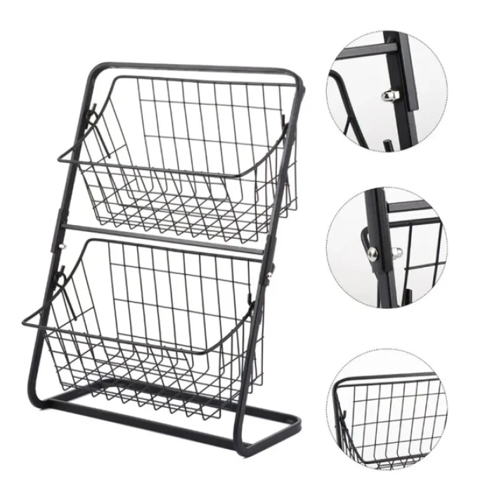 Універсальний металевий органайзер на 2 яруси Storage Rack Кухонний органайзер для речей та продуктів